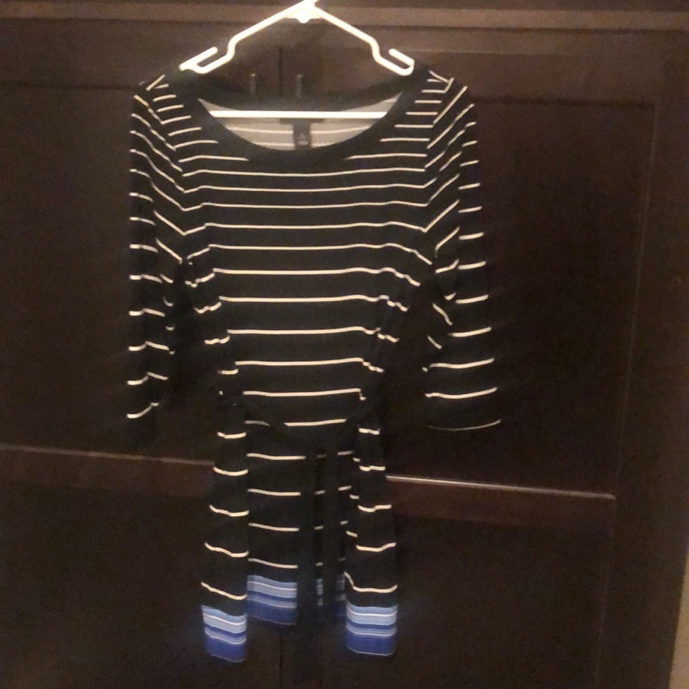 White house Black Market dress with stripes.